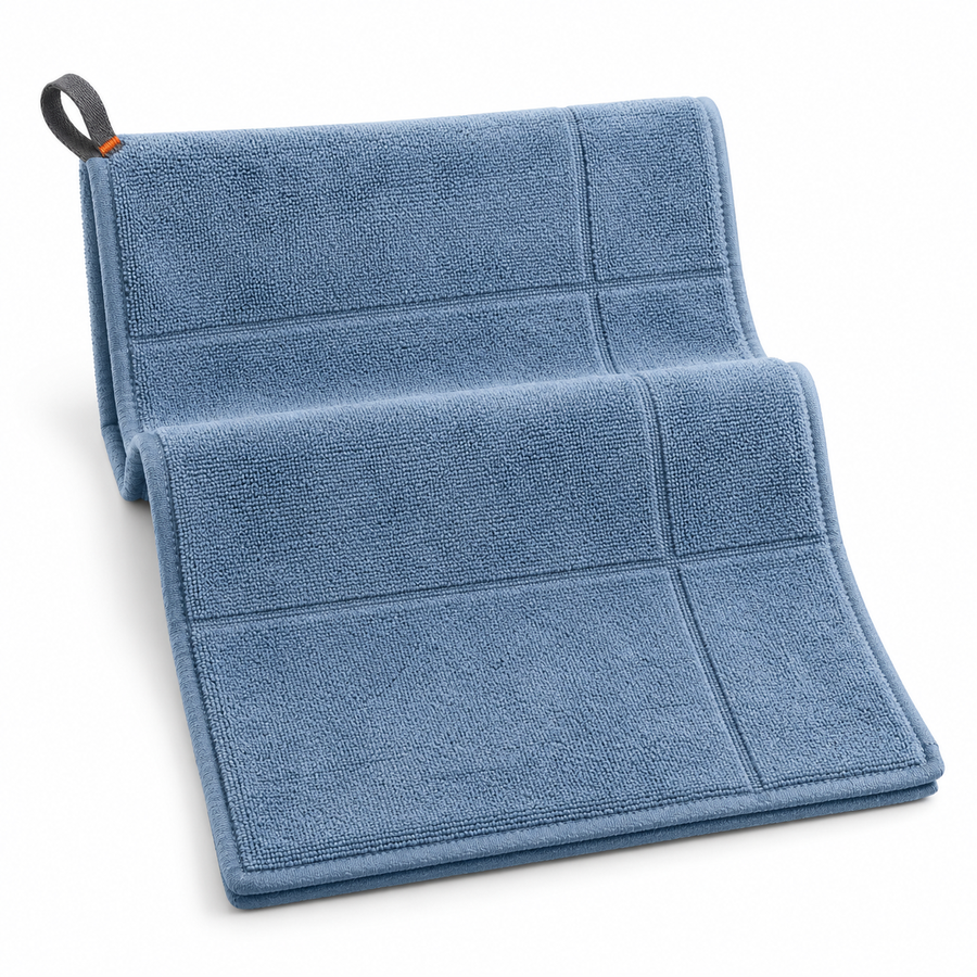 Serviette de séchage en microfibre avec repère de pliage