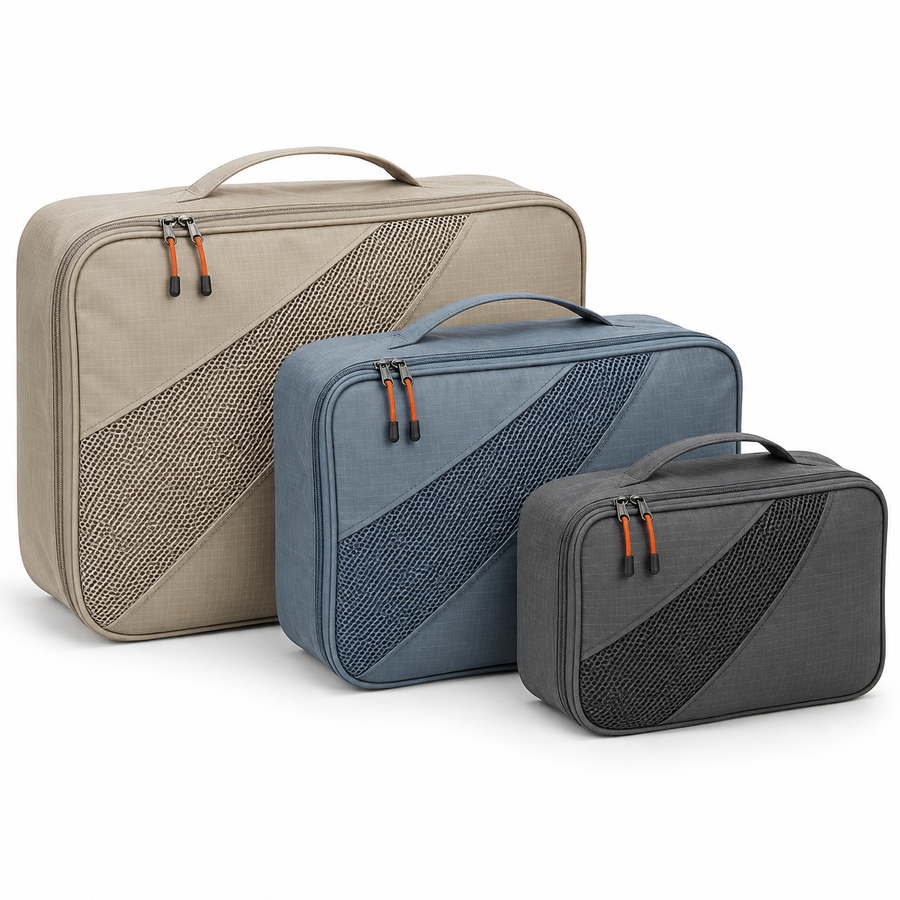Lot de trois pochettes de rangement pour bagages