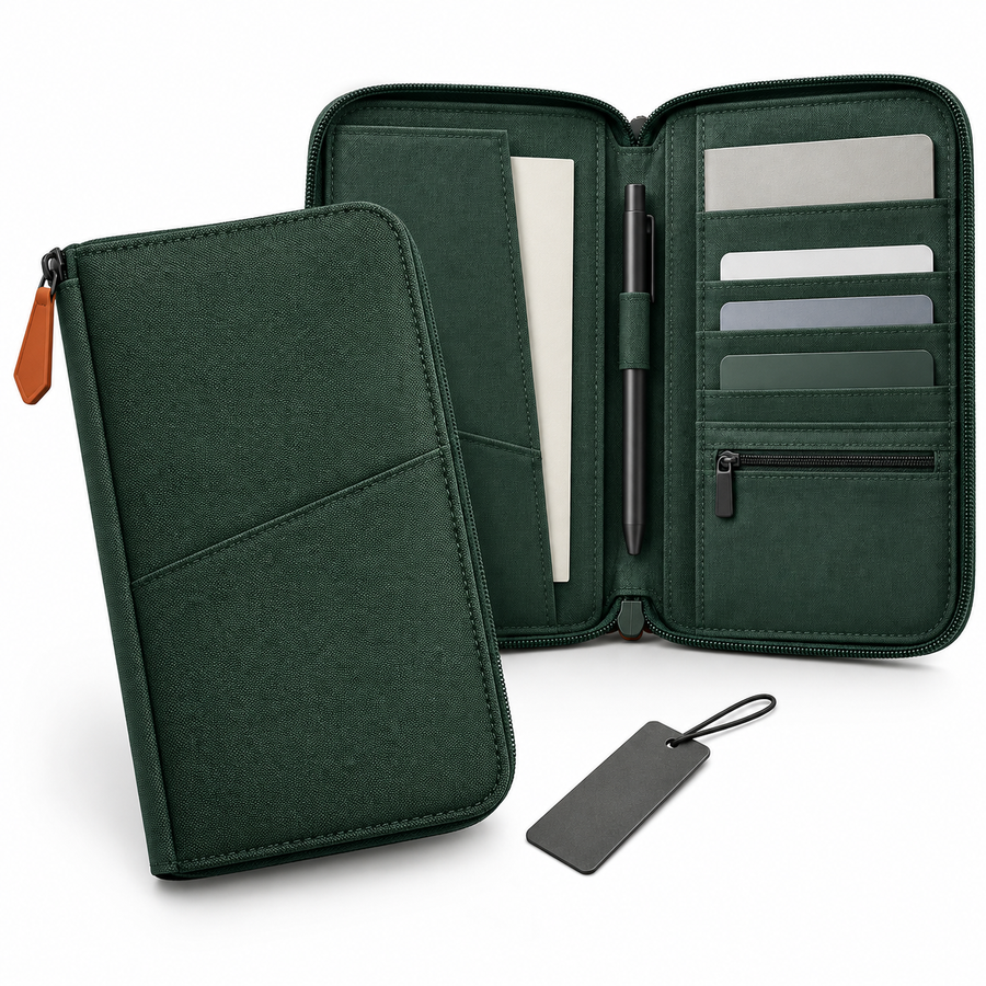 Porte-documents de voyage zippé