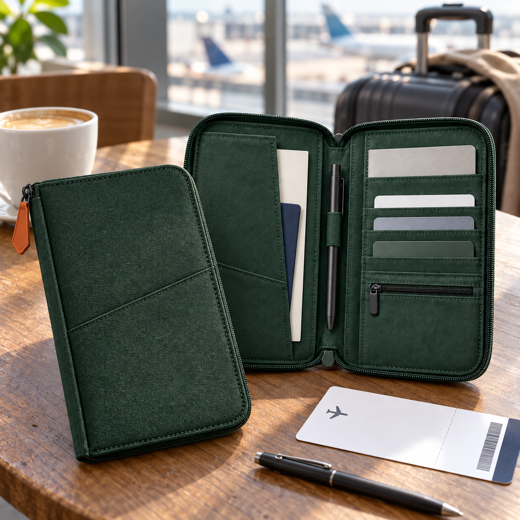 Porte-documents de voyage zippé