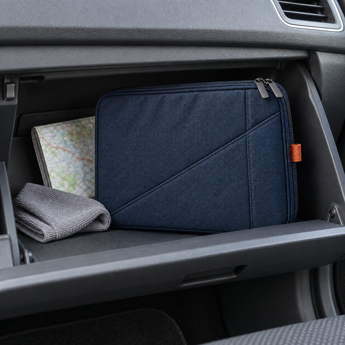 Pochette zippée pour documents automobiles