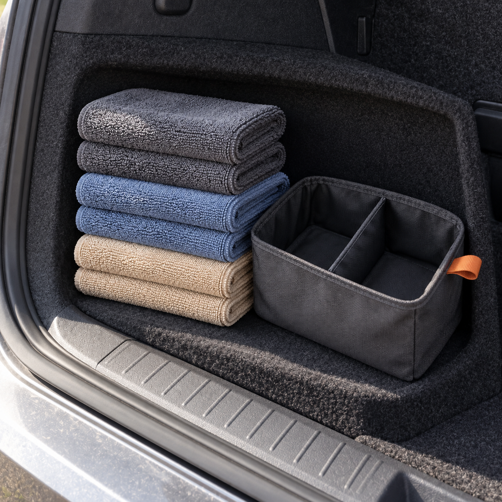 Lot de six chiffons en microfibre avec pochette