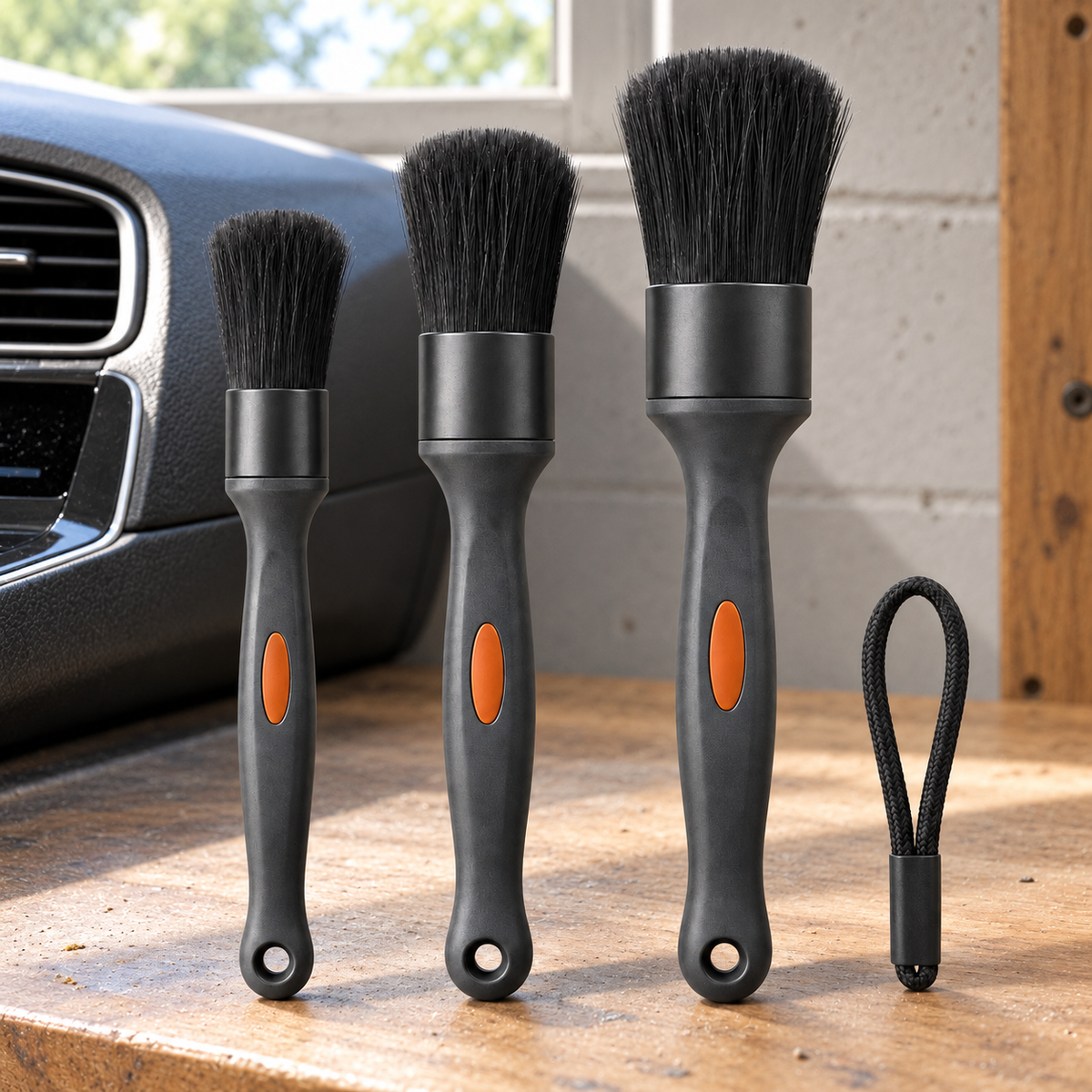 Lot de trois brosses pour l’entretien intérieur