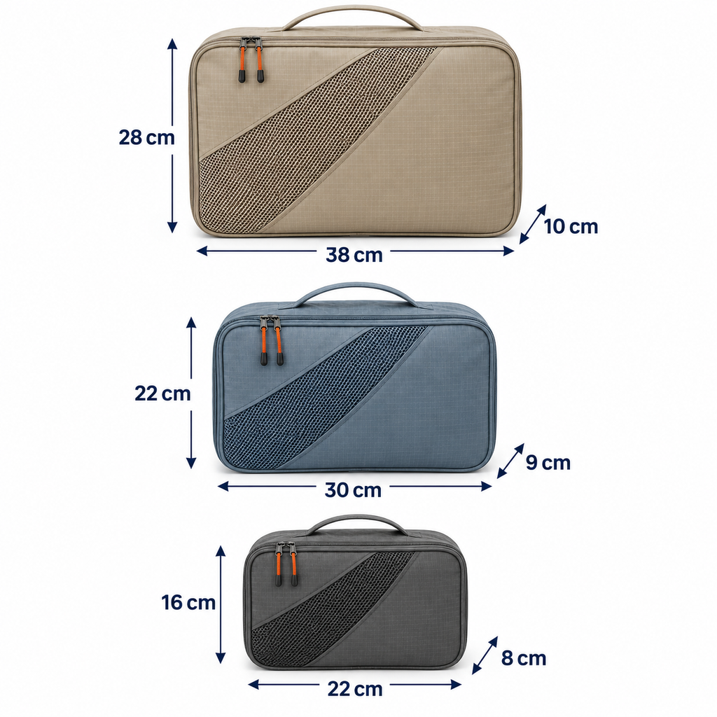 Lot de trois pochettes de rangement pour bagages